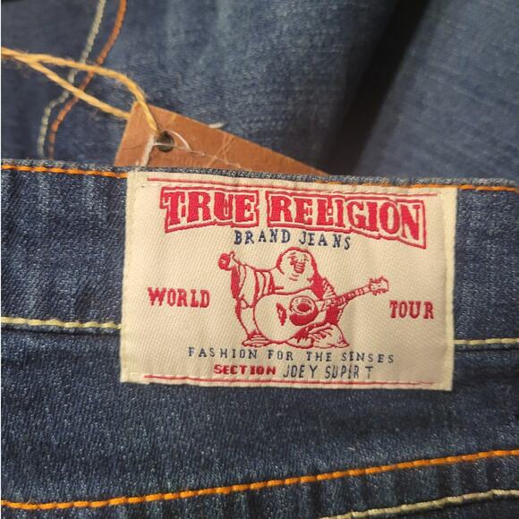 NWT True Religion Joey Super T Jeans 28 Low Rise Revival Tapered Y2K Retro Glam - Picture 12 of 16